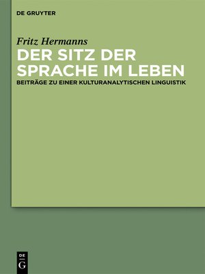 cover image of Der Sitz der Sprache im Leben